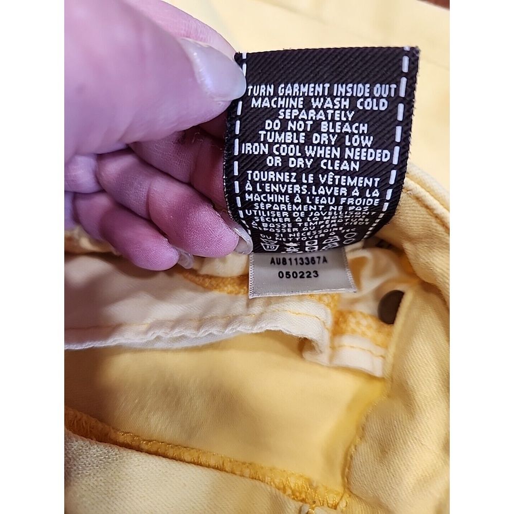 7 Seven for all Mankind Womens 27 Bright Yellow ‎ Summer Jeans - Picture 9 of 10